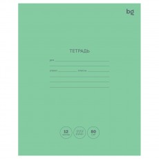 Тетрадь 12л., косая линия BG Green colour, 80г/м2