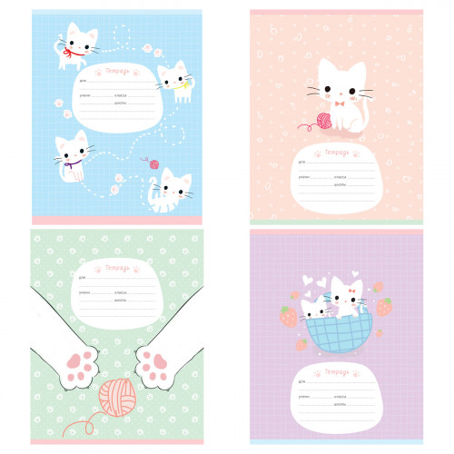 Тетрадь 12л., клетка MESHU Little kitty