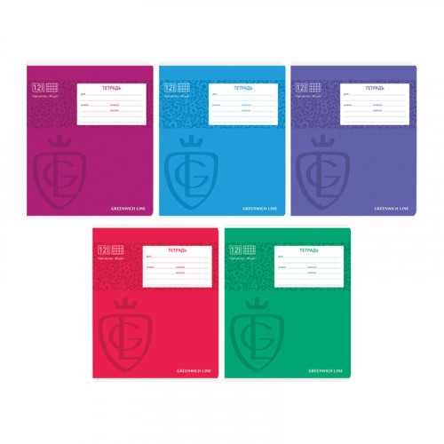 Тетрадь 12л., клетка Greenwich Line Royal book, УФ-лак, 80г/м2