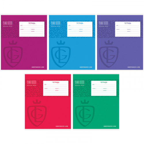 Тетрадь 18л., клетка Greenwich Line Royal book, УФ-лак, 80г/м2