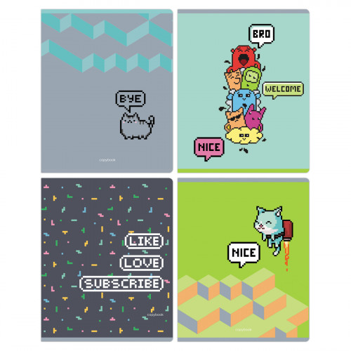 Тетрадь 48л., А5, линия BG Pixel, эконом