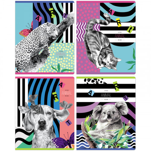Тетрадь 40л., А5, клетка BG Animal picture