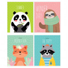 Тетрадь 48л., А5, клетка ArtSpace Рисунки. Happy animals, выборочный УФ-лак Тетрадь 48л., А5, клетка ArtSpace Рисунки. Happy animals, выборочный УФ-лак