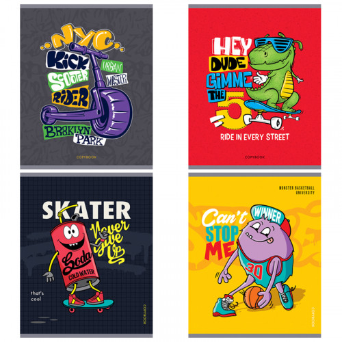 Тетрадь 48л., А5, клетка ArtSpace Стиль. Bright prints