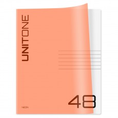 Тетрадь 48л. клетка BG UniTone. Neon, пластиковая обложка, неон оранжевый