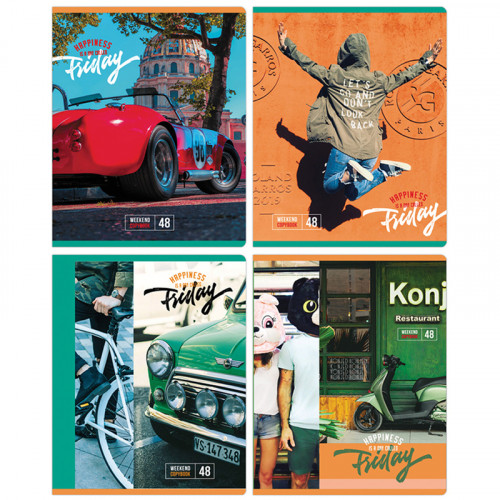 Тетрадь 48л., А5, клетка BG Weekend, эконом