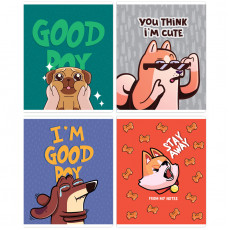 Тетрадь 48л., А5, клетка MESHU Good boy, ТВИН-лак