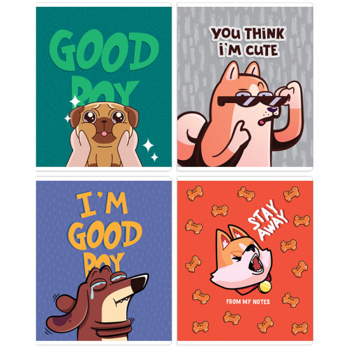 Тетрадь 48л., А5, клетка MESHU Good boy, ТВИН-лак