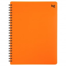 Тетрадь 48л., А5 клетка на гребне BG Neon, пластиковая обложка, оранжевая