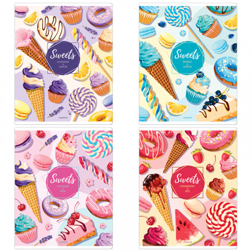 Тетрадь 48л., А5, клетка ArtSpace Рисунки. Bright sweets, эконом