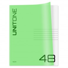 Тетрадь 48л. клетка BG UniTone. Neon, пластиковая обложка, неон салатовый