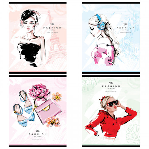 Тетрадь 96л., А5, клетка ArtSpace Стиль. Модные девушки