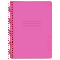 Тетрадь 96л., А5, клетка на пластиковом гребне, BG Neon. Pink, пластиковая обложка