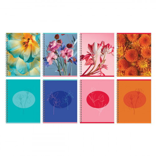 Тетрадь 80л., А5, клетка на гребне BG Perfect flower, двойная обложка