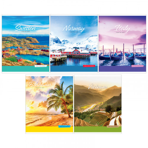 Тетрадь 80л., А5, клетка ArtSpace Путешествия. Travel the world