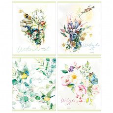 Тетрадь 96л., А5, клетка ArtSpace Цветы. Watercolor flowery, матовая ламинация