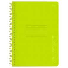 Тетрадь 96л., А5, клетка на пластиковом гребне, BG Neon. Yellow, пластиковая обложка