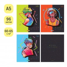 Тетрадь 96л., А5, клетка ArtSpace Рисунки. Neon future