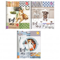 Тетрадь 80л., А5, клетка на гребне ArtSpace Питомцы. Best day, глянцевый УФ-лак Тетрадь 80л., А5, клетка на гребне ArtSpace Питомцы. Best day, глянцевый УФ-лак