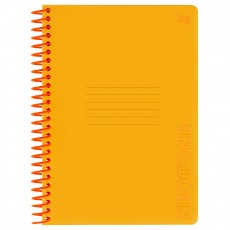 Тетрадь 96л., А5, клетка на пластиковом гребне, BG Neon. Orange, пластиковая обложка