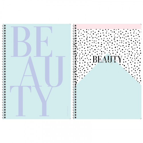Тетрадь 80л., А4, клетка на гребне GreenwichLine Beauty shapes, матовая ламинация, тиснение фольгой, 70г/м2