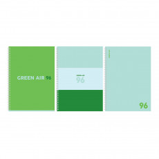 Тетрадь 96л., А4, клетка, на гребне BG Green air, матовая ламинация