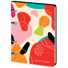Тетрадь на кольцах А5, 80л. ЛАЙТ, кожзам, Greenwich Line Abstract pattern, тон. блок