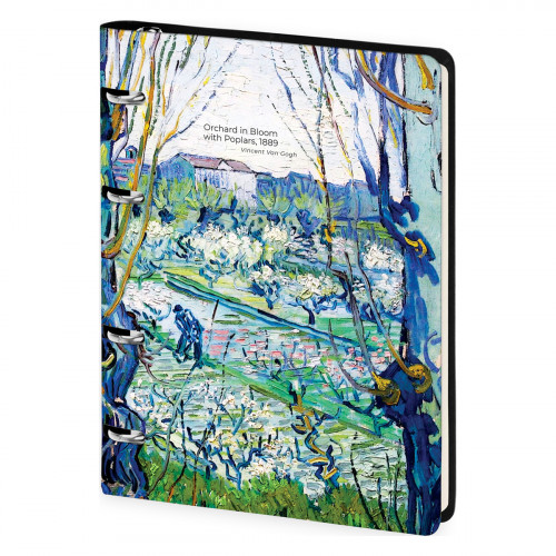Тетрадь на кольцах А5, 80л. ЛАЙТ, кожзам, Greenwich Line Van Gogh. Orchard in Bloom, тон. блок