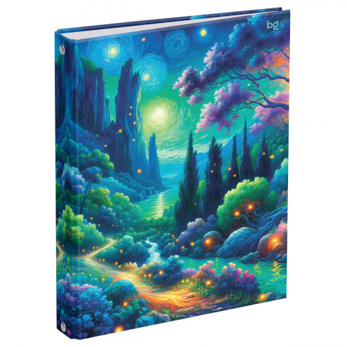 Тетрадь на кольцах А5, 120л., BG Волшебная ночь, глянцевая ламинация