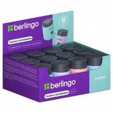 Точилка пластиковая Berlingo Instinct 1 отверстие, контейнер, ассорти, дисплей-бокс