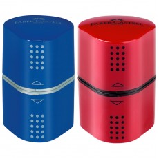 Точилка пластиковая Faber-Castell Trio Grip 2001 3 отверстия, 2 контейнера, красная/синяя