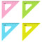 Треугольник 45°, 9см СТАММ, пластиковый, прозрачный, неоновые цвета, ассорти