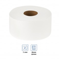 Бумага туалетная OfficeClean Premium 2-слойная, мини-рулон, 170м/рул., мягкая, тиснение, белая