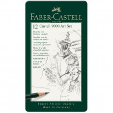 Набор карандашей ч/г Faber-Castell Castell 9000 Art Set, 12шт., 2H-8B, заточен., метал. кор.