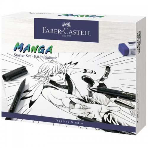 Набор графических материалов Faber-Castell Pitt Artist Pens Manga Starter Set с манекеном, 9 предметов