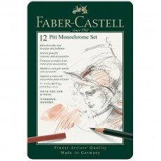 Набор художественных изделий Faber-Castell Pitt Monochrome, 12 предметов, метал. коробка