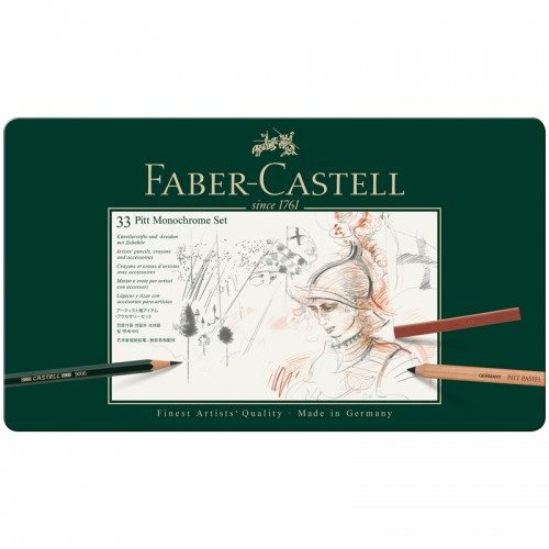 Набор художественных изделий Faber-Castell Pitt Monochrome, 33 предмета, метал. коробка