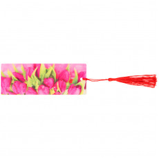 Закладка для книг 3D с линейкой, 150*55мм, ArtSpace Tulips, декоративный шнурок