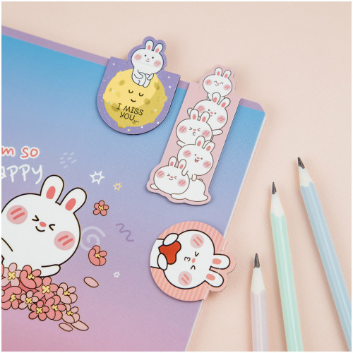 Закладки магнитные для книг, 3шт., MESHU Bubble bunny