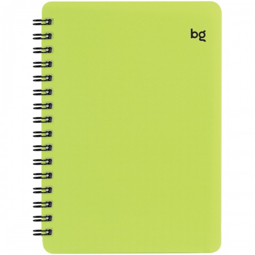 Записная книжка А6 60л. на гребне BG Neon, салатовая пластиковая обложка, тиснение фольгой