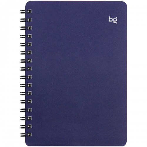 Записная книжка А6 60л. на гребне BG Base, синяя пластиковая обложка, тиснение фольгой