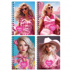 Записная книжка А6, 80л. на гребне BG Pink girls