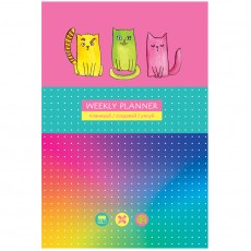 Записная книжка А5 80л. BG Яркие коты, матовая ламинация, выб. лак, блок в точку