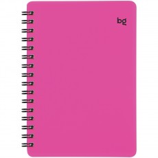 Записная книжка А6 60л. на гребне BG Neon, розовая пластиковая обложка, тиснение фольгой