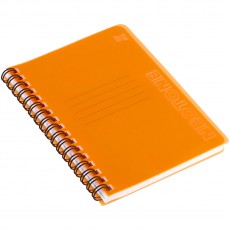 Записная книжка А6 60л. на гребне BG Neotone, оранжевый, фактурное тиснение, блок 80г/м2