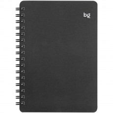 Записная книжка А6 60л. на гребне BG Base, черная пластиковая обложка, тиснение фольгой