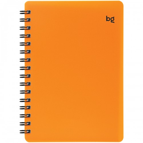 Записная книжка А6 60л. на гребне BG Neon, оранжевая пластиковая обложка, тиснение фольгой