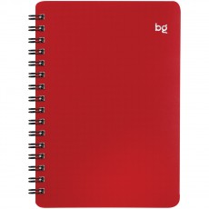 Записная книжка А6 60л. на гребне BG Base, красная пластиковая обложка, тиснение фольгой