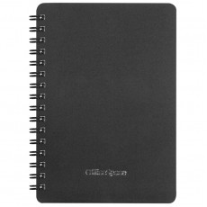 Записная книжка А6 60л., на гребне OfficeSpace Base, черная пластиковая обложка