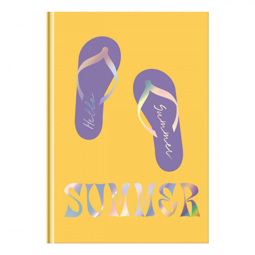 Записная книжка А5 80л. BG Summer, матовая ламинация, тиснение голографической фольгой, блок в точку